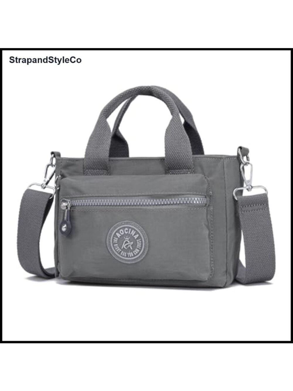 Nylon Crossbody Mini Tote Bag Multi-Pocket Satchel Purse